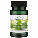 Swanson Black Ginger Extract 100mg veggie capsules front view
