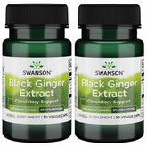 Swanson Black Ginger Extract Capsules front view with label