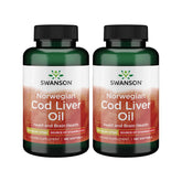 Swanson Cod Liver Oil Capsules front view with packaging