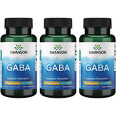 Swanson GABA Amino Acid Supplement 500mg 100 Capsules front view