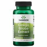 Swanson Ginkgo Biloba Leaf Extract 120mg 60 Veggie Capsules front view
