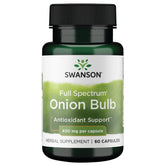 Swanson Onion 400mg herbal supplement capsules front view