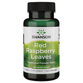 Swanson Red Raspberry Leaf Capsules 380mg front view with bottle label