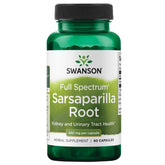 Swanson Sarsaparilla Root 900mg supplement front view with packaging