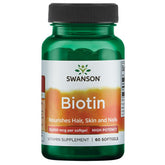 Swanson Super Strength Biotin 10,000 mcg capsules front view
