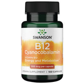 Swanson Vitamin B12 500mcg capsules front view