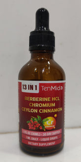 Tenmido Berberine Liquid Drops 30ml front view