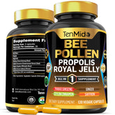 Tenmido Royal Jelly Supplement 120 Veggie Capsules front view