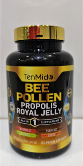 Tenmido Royal Jelly Supplement 150 veggie capsules front view