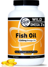 TGS Nutrition Omega-3 Fish Oil Supplement 1260mg softgel capsules front view