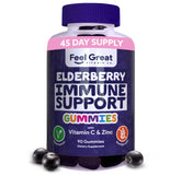 The Feel Great Vitamin Company Elderberry Gummies front view with packaging