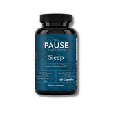 The 'Pause Life Sleep supplement bottle front view with 60 capsules