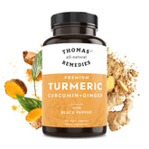 Thomas' all-natural Remedies Turmeric Ginger Supplement front view