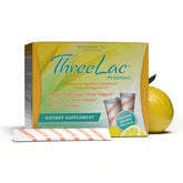 ThreeLac Probiotic Drink Mix by ght Global Health Trax front view with packaging