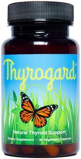 Thyrogard Thyroid Extract Supplement front view with 30 vegetable capsules