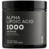 Toniiq Alpha Lipoic Acid 1000mg supplement front view