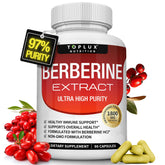 Toplux Berberine Supplement 1800mg HCl 97% purity front view