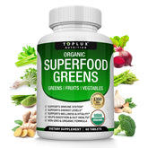 Toplux Super Greens Organic Superfood Blend Tablets front view