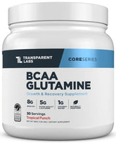 Transparent Labs BCAA Glutamine 8000mg powder front view