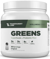 Transparent Labs Prebiotic Greens 572g front view with packaging
