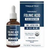 Triquetra Health Folinic Acid Liquid Drops front view with organic berry flavour