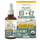 Triquetra Health Organic Vitamin D3 + K2 bottle front view