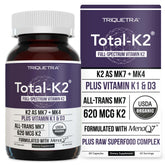 Triquetra Health Total K2 Vitamin K2 MK7 & MK4 front view