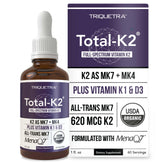 Triquetra Health Total K2 Vitamin K2 MK7 & MK4 supplement front view