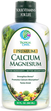 Tropical Oasis Liquid Calcium Magnesium 454g orange flavour front view