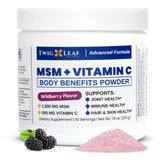 Twig & Leaf MSM Powder front view with wildberry flavour