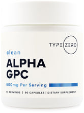 Type Zero Alpha GPC 600mg supplement bottle front view