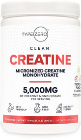 Type Zero Creatine Monohydrate Powder 500g Tropical Fruit Punch front view