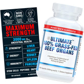 Ultimate Liver Extracts Supplement 600mg grass-fed liver capsules front view