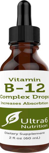 Ultra6 Nutrition Vitamin B12 Liquid Drops front view