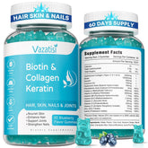 Vazatisi Biotin Gummies 15 in 1 front view with packaging