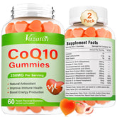 Vazatisi CoQ10 Gummies front view with peach flavour