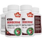 VEV Berberine 5-in-1 Herbal Supplement front view of packaging