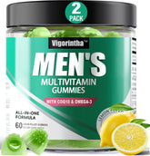Vigorintha Men's Multivitamin Gummies front view with lemon flavour