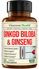 Vimerson Health Ginkgo Biloba & Ginseng Capsules front view