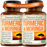 Vimerson Health Moringa Turmeric Supplement front view with bottle label