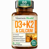 Vimerson Health Vitamin D3 & K2 with Calcium supplement front view