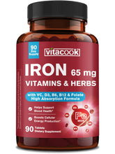 Vitacook High Potency Iron Supplement 65mg bottle front view