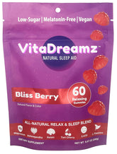 VitaDreamz Sleep Gummies front view with Bliss Berry flavour