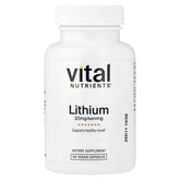 Vital Nutrients Lithium Orotate 20mg 90 Veg Capsules front view