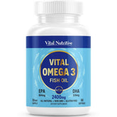 VITAL NUTRITIVE Omega-3 Fish Oil Capsules 2400mg front view