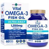 Vital Planet Omega-3 Fish Oil Supplement 1350mg front view