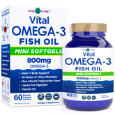 Vital Planet Omega-3 Mini Softgels 800mg front view