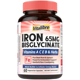Vitalibre Iron Bisglycinate Supplement 65mg front view