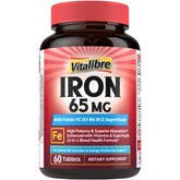 Vitalibre Iron Supplement 65mg front view with packaging
