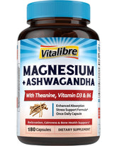 Vitalibre Magnesium Ashwagandha Complex supplement front view